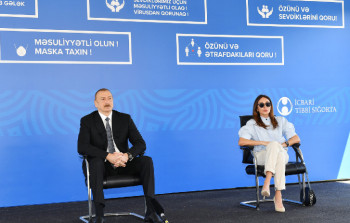 Prezidentlə xanımı üç modul tipli xəstəxananın açılışında - FOTOLAR